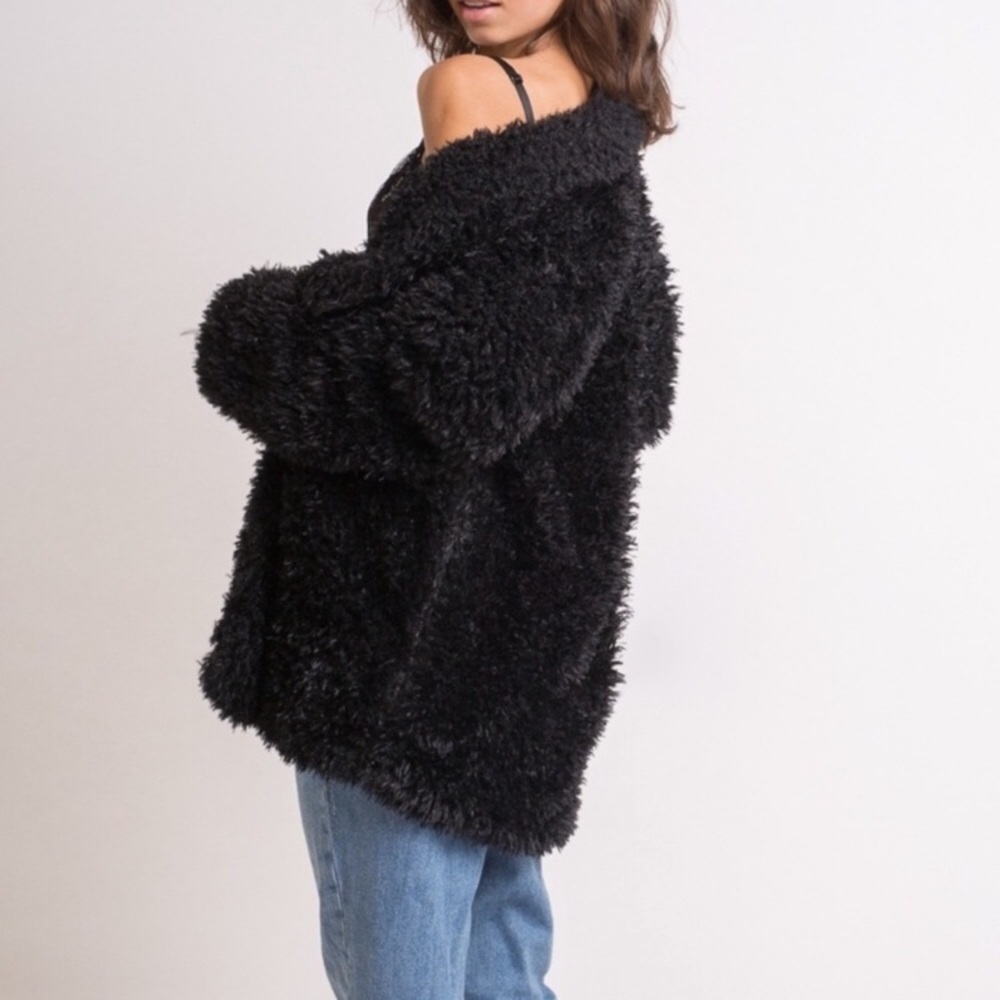 NWT Black Faux Fur Coat